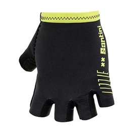 SANTINI Fingerlose Fahrradhandschuhe - LUCE - Gelb/Schwarz