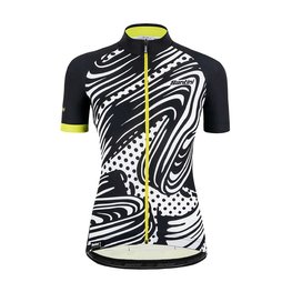 SANTINI Kurzarm Fahrradtrikot - GIADA POP LADY - Weiß/Gelb/Schwarz