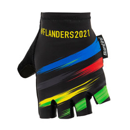 SANTINI Fingerlose Fahrradhandschuhe - UCI WC FLANDERS 2021 - Regenbogen/Schwarz