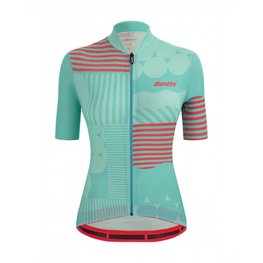SANTINI Kurzarm Fahrradtrikot - GIADA OPTIC LADY - Blau/Rosa