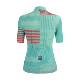 SANTINI Kurzarm Fahrradtrikot - GIADA OPTIC LADY - Blau/Rosa