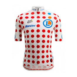 SANTINI Kurzarm Fahrradtrikot - TOUR DE FRANCE 2024 - Rot/Weiß