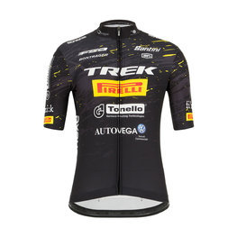 SANTINI Kurzarm Fahrradtrikot - TREK PIRELLI MTB 20 - Schwarz/Weiß/Gelb