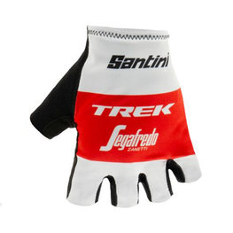 SANTINI Fingerlose Fahrradhandschuhe - TREK 2019 RACE - Weiß/Rot