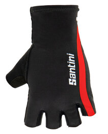 SANTINI Fingerlose Fahrradhandschuhe - X IRONMAN VIS - Schwarz/Rot