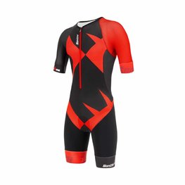 SANTINI Fahrradoverall - X IRONMAN CUPIO - Schwarz/Rot