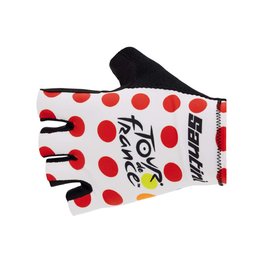 SANTINI Fingerlose Fahrradhandschuhe - TOUR DE FRANCE 2024 - Weiß/Rot