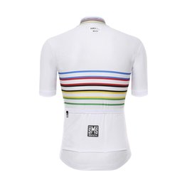 SANTINI Kurzarm Fahrradtrikot - UCI WORLD CHAMPION MASTER - Weiß/Regenbogen