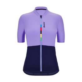 SANTINI Kurzarm Fahrradtrikot - UCI RIGA LADY - Blau/Lila