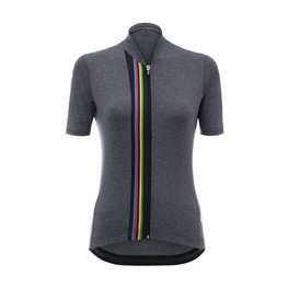 SANTINI Kurzarm Fahrradtrikot - UCI RAINBOW LADY - Grau