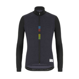 SANTINI Langarm Fahrradtrikot für den Winter - UCI RAINBOW WINTER - Schwarz