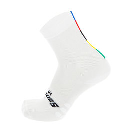 SANTINI Klassische Fahrradsocken - UCI RAINBOW - Weiß