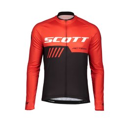 SCOTT Langarm Fahrradtrikot für den Sommer - RC TEAM 10 SUMMER - Rot/Schwarz
