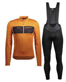 SCOTT Fahrradjacke und Hose für den Winter - RC WARM HYBRID WB - Schwarz/Orange