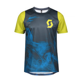 SCOTT Kurzarm Fahrradtrikot - TRAIL VERTIC - Blau/Gelb