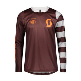 SCOTT Langarm Fahrradtrikot für den Sommer - TRAIL VERTIC SUMMER - bordeaux/Rot