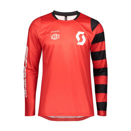 SCOTT Langarm Fahrradtrikot für den Sommer - TRAIL VERTIC SUMMER - Rot/Weiß