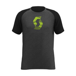 SCOTT Kurzarm Fahrrad-Shirt - 10 ICON RAGLAN - Schwarz/Grau