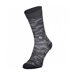 SCOTT Klassische Fahrradsocken - TRAIL CAMO CREW - Grau/Weiß