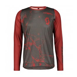 SCOTT Langarm Fahrradtrikot für den Sommer - TRAIL VERTIC LS - Grau/Rot