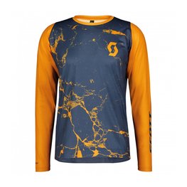 SCOTT Langarm Fahrradtrikot für den Sommer - TRAIL VERTIC LS - Blau/Orange