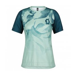 SCOTT Kurzarm Radtrikot und Shorts - TRAIL VERTIC LADY - Blau/Schwarz/Grün
