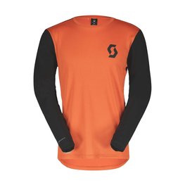 SCOTT Langarm Fahrradtrikot für den Sommer - TRAIL VERTIC LS - Schwarz/Orange