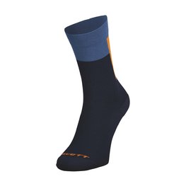 SCOTT Klassische Fahrradsocken - BLOCK STRIPE CREW - Blau/Orange