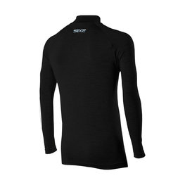 SIX2 Langarm Fahrrad-Shirt - TS3 MERINOS - Schwarz