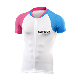 SIX2 Kurzarm Fahrradtrikot - BIKE3 ULTRALIGHT - Rosa/Blau/Weiß