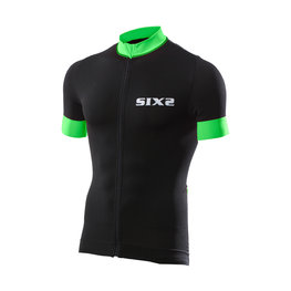 SIX2 Kurzarm Fahrradtrikot - BIKE3 STRIPES - Grün/Schwarz