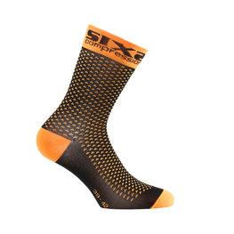 SIX2 Klassische Fahrradsocken - COMP SHO - Orange/Schwarz
