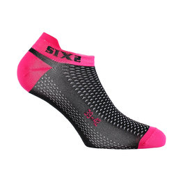 SIX2 Knöchelhohe Fahrradsocken - FANT S - Schwarz/Rosa