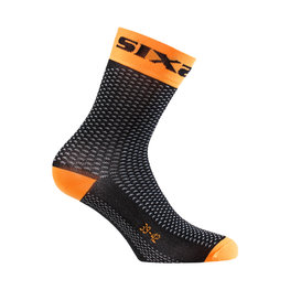 SIX2 Klassische Fahrradsocken - SHORT S - Orange/Schwarz