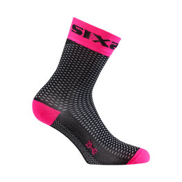 SIX2 Klassische Fahrradsocken - SHORT S - Schwarz/Rosa