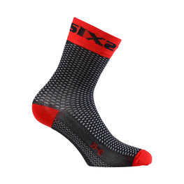 SIX2 Klassische Fahrradsocken - SHORT S - Schwarz/Rot