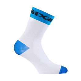 SIX2 Klassische Fahrradsocken - WHITE SHORT - Weiß/Hellblau