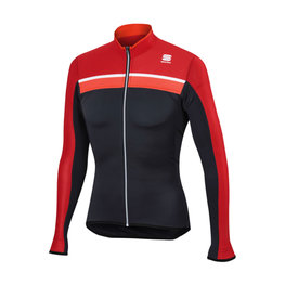 SPORTFUL Langarm Fahrradtrikot für den Sommer - PISTA SUMMER - Rot/Grau