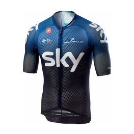 CASTELLI Kurzarm Fahrradtrikot - TEAM SKY 2019  - Weiß/Blau/Schwarz