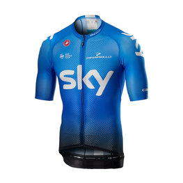 CASTELLI Kurzarm Fahrradtrikot - TEAM SKY 2019 - Weiß/Hellblau/Schwarz