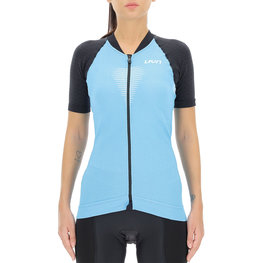 UYN Kurzarm Fahrradtrikot - GRANFONDO LADY - Anthrazit/Hellblau