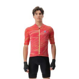 UYN Kurzarm Fahrradtrikot - BIKING WAVE - Schwarz/Rot