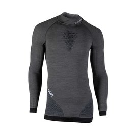UYN Langarm Fahrrad-Shirt - FUSYON MERINO - Grau/Schwarz