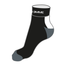 Knöchelhohe Fahrradsocken - COOLMAX - Weiß/Grau/Schwarz