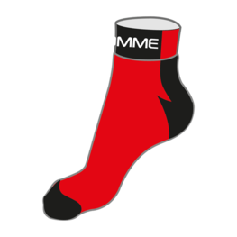 Knöchelhohe Fahrradsocken - COOLMAX - Rot/Schwarz